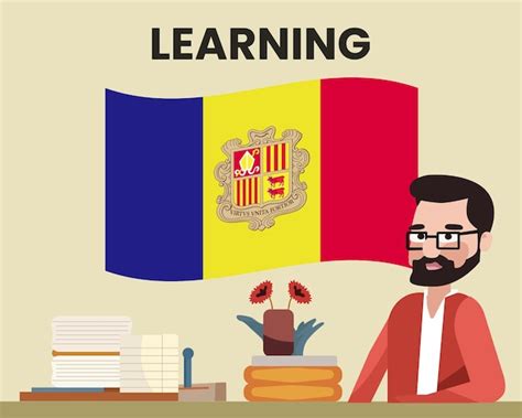 Premium Vector Andorra Flag With A Male Teacher Learning Or Teaching