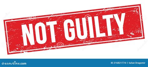 Not Guilty Text On Red Grungy Rectangle Stamp Stock Illustration