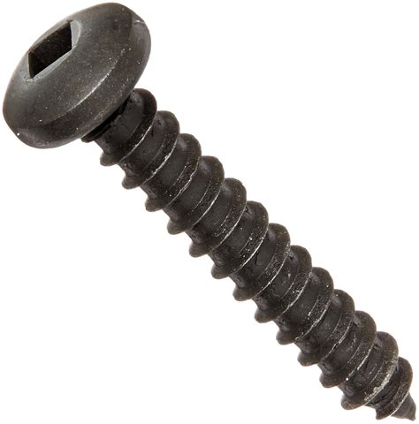 Steel Sheet Metal Screw, Black Oxide Finish, Pan Head, Square Drive