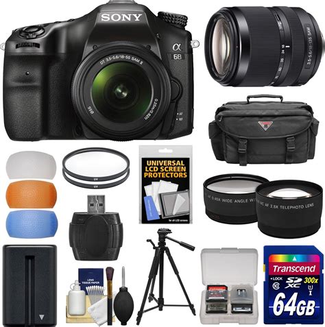 Sony Alpha A68 Digital Slr Camera And 18 55mm With 55 300mm