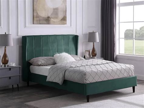 Seconique Amelia 4ft6 Double Green Fabric Bed Frame