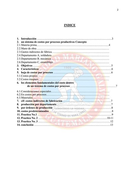 Tarea Final Del Curso Sistema De Costos Por Procesos Productivos By