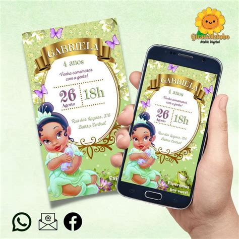 Convite Digital Tiana Baby Cute Elo Produtos Especiais