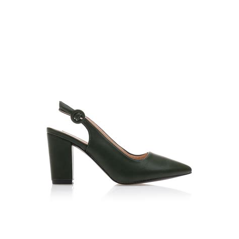 Czółenka mule z ekoskóry nude z paskiem i grubym obcasem Tsoukalas Shoes