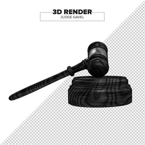 Psd деревянный судейский молоток на прозрачном фоне | Премиум PSD Файл