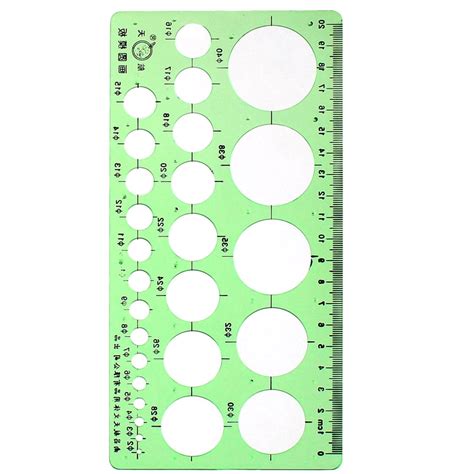 2mm 40mm Diameter Range Circles Measuring Drawing Stencil Template