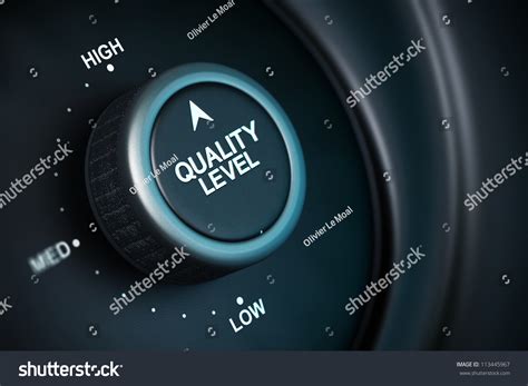 quality level button  medium high stock illustration