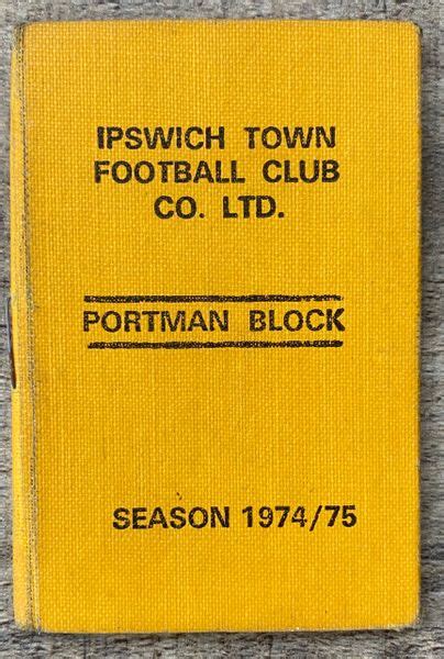 197475 Original Division 1 Ipswich Town Season Ticket Match Worn