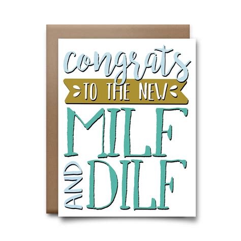 Congrats To The New MILF And DILF Baby Greeting Card Baby Etsy