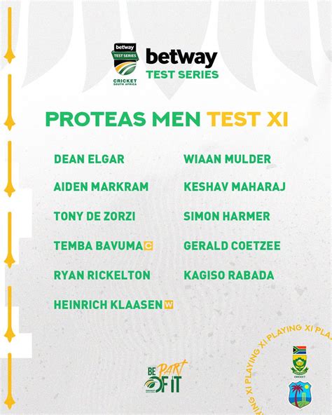 Proteas Men On Twitter TEAM ANNOUNCEMENT 4 Changes Ryan Rickelton