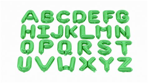 Balloon Alphabet Green 3D Model CGTrader