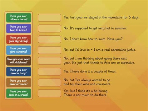 Roadmap B1 3A Present Perfect Simple Questions And Answers Match Up