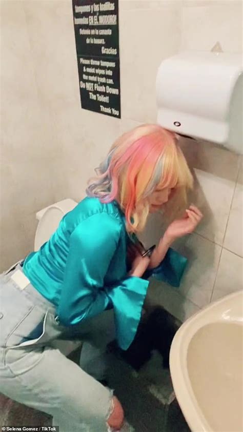 Selena Gomez Ditches Her Brunette Hair For New Rainbow Locks In New TikTok Video Daily Mail Online