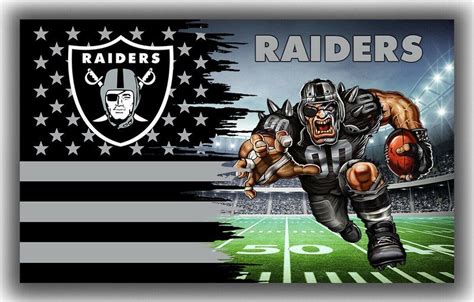 Raiders 3D Mascot Flag – US Sports Nation