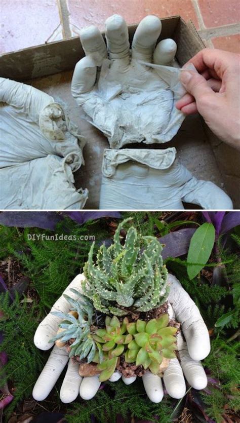 How To Make Concrete Hands Planter Diy And Crafts Handimania