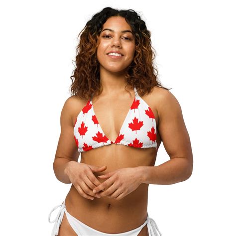 Canada Bikini Top Maple Leaf Bikini Red Bikini White Bikini Canada Day Canadian Girl