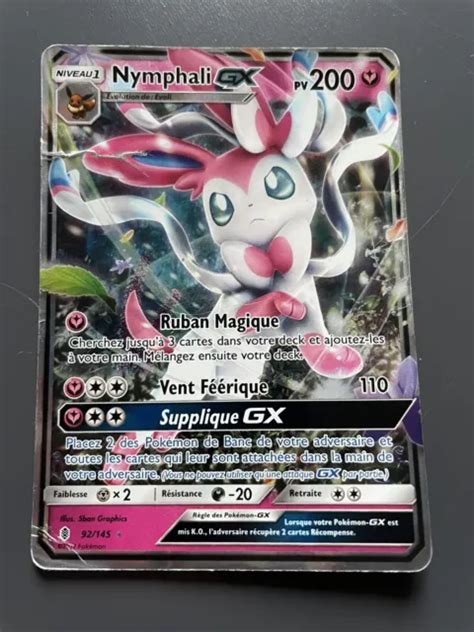 CARTE POKÉMON NYMPHALI GX 200 PV 92 145 SL2 Gardiens Ascendants FR