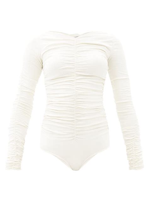 Anastasia Ruched Jersey Bodysuit Khaite Matchesfashion Uk