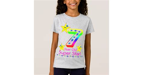 Girls 7 Year Old Super Star Shirt Zazzle