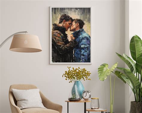 Gay Art Gay Couple Gay Print Poster Home Decor Wall Art Gay Painting Gay Gifts LGBTQ Wall