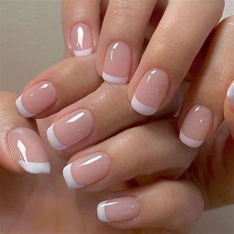 Amazon Glamermaid Press On Nails French Tips Nude Pink False Nails With Design Pcs