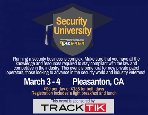 Security University Registration Closing Annual Conference Schedule