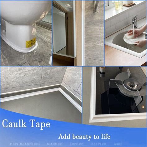 White Caulk Tape Self Adhesive Toilet Caulk Sealant Tape Bathtub Caulk5771 6033292106208 Ebay