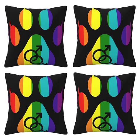 Home Throw Pillow Covers Two Sides Printed Gay Furry Pride Decor Sofa Living Room Bed Couch Car