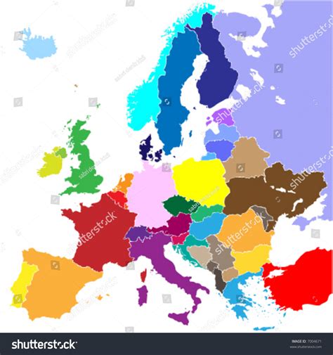 Europe Map Vector Country Border Stock Vector (Royalty Free) 7004671