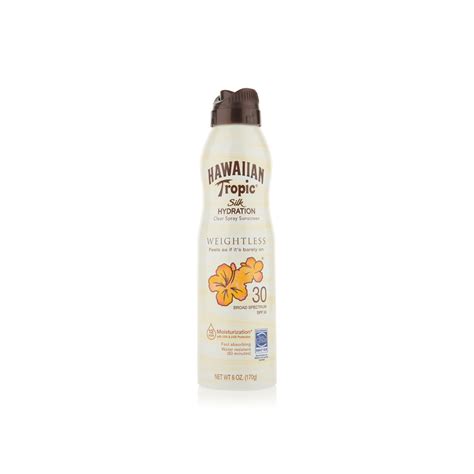 Hawaiian Tropic Silk Hydration Weightless Spray Sunscreen Spf30 Clear