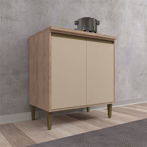 Balcão De Cozinha cm Portas New Atena Moveis Sul Salmão nude Leroy Merlin