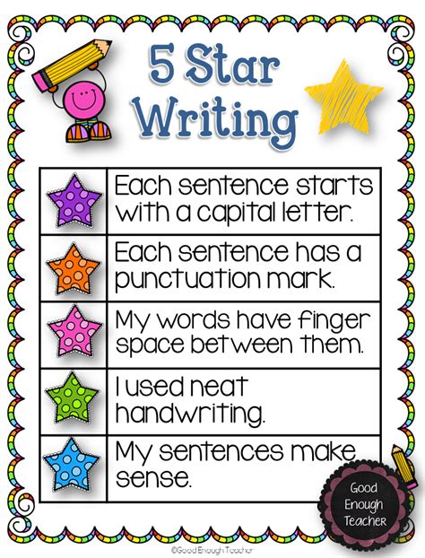 5 Star Writing A Freebie Elementary Writing 2nd Grade Writing