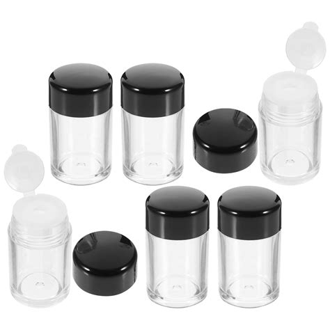 6 Pcs Refillable Powder Boxes Powder Bottles Bead Storage Box Powder