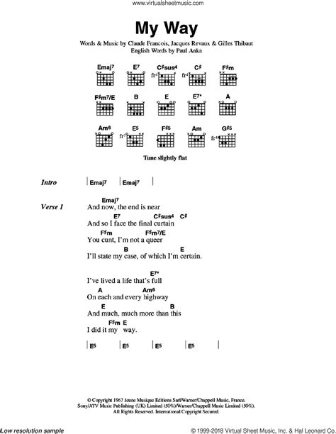 The Sex Pistols My Way Sheet Music For Guitar Chords Pdf