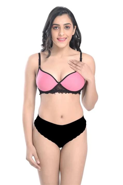 Buy In Curve Women Cotton Bra Panty Set For Lingerie Set Pack Of Color Pink Online