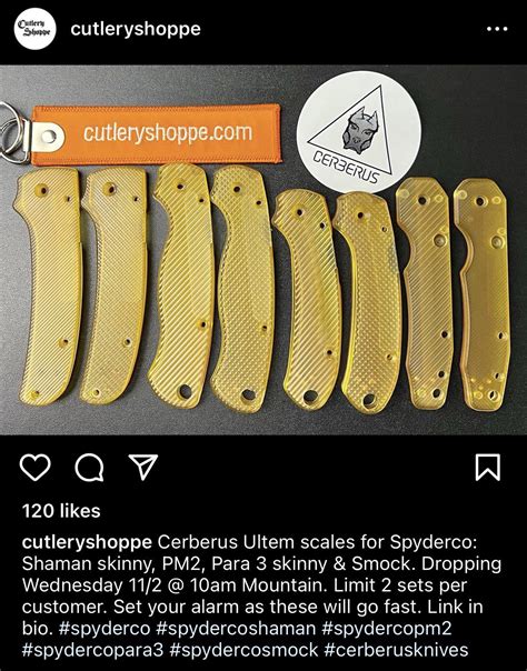 Ultem Scales At Cutlery Shoppe Coming Nov 2 Rspyderco