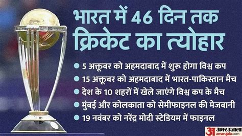 Wc 2023 Scheduleभारत में होने वाले वनडे विश्व कप का शेड्यूल जारी 10