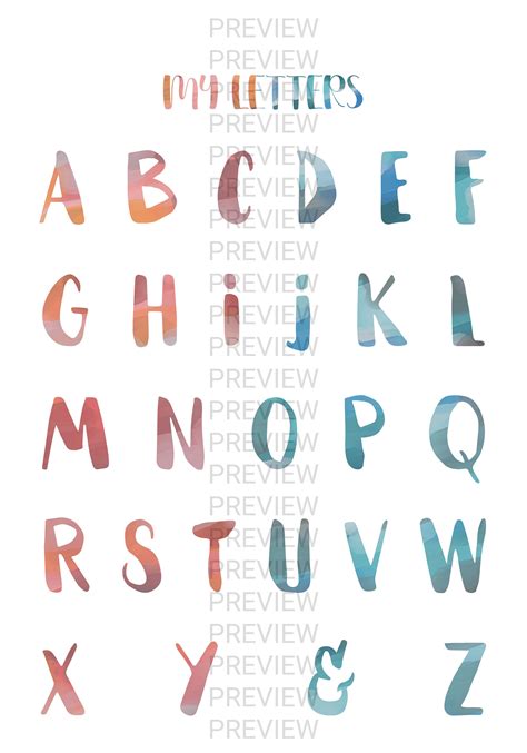 Colorful Posters Abc Printable Montessori Wall Art - Etsy