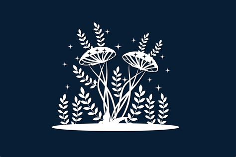Small Wildflower Garden Mushroom Graphic By St · Creative Fabrica