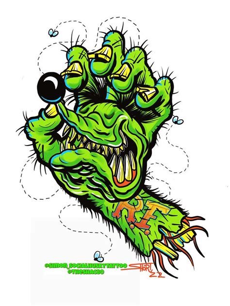 Rat Fink Iron Cross Glitter Painting Ooak Original Rockabilly Hot Rod Rat Rod Kustom Kulture Art