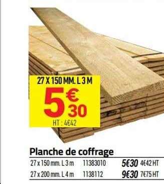 Offre Planche De Coffrage Chez Bricorama