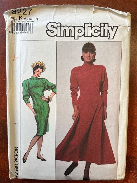 Uncut 1987 Simplicity Pattern 8227 Size 8 10 12 Etsy