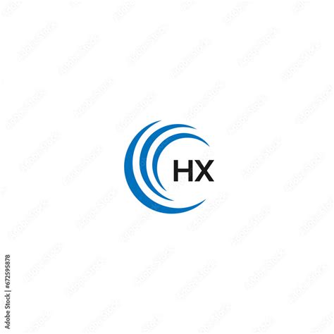 Hx H X Letter Logo Design Initial Letter Hx Linked Circle Uppercase Monogram Logo Blue And