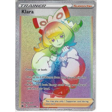 Pokemon Trading Card Game Klara Rare Rainbow Card Swsh