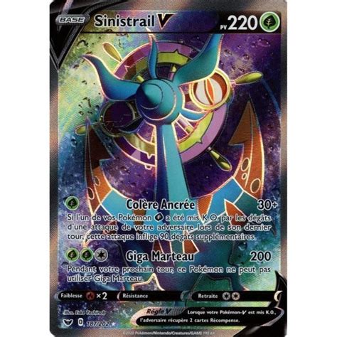 Carte Pok Mon Eb Sinistrail V Pv Full Art