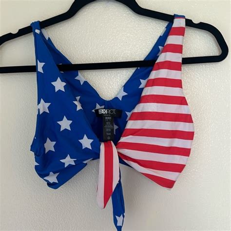 Beach Riot Swim Beach Riot Dallas America Red White Blue Bikini Top