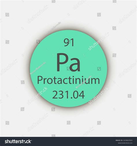 Protactinium Symbol Chemical Element Periodic Table Stock Vector