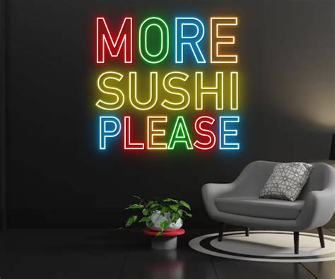 Glowneon More Sushi Please Neon Signs Japanese Restaurant Decor