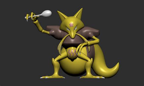 Pokemon - Abra Kadabra and Alakazam with 2 poses 3D model 3D printable ...