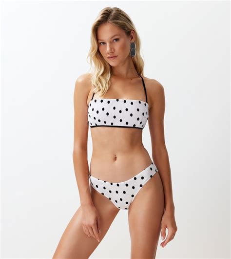 Buy Trendyol Polka Dot Bikini Bottom In White ThStreet Bahrain